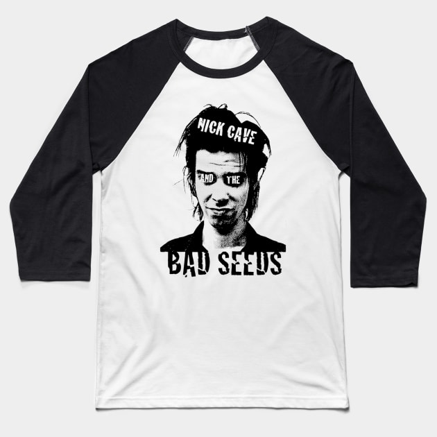 Nick Cave and the Bad Seeds Baseball T-Shirt by OSCAR BANKS ART